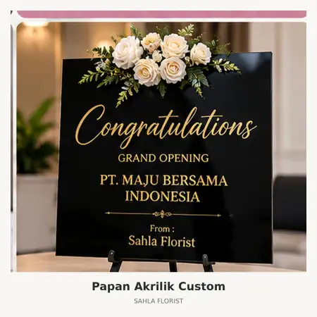 Papan Bunga Akrilik Gedongtengen